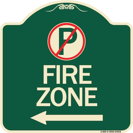 Signmission No Parking Symbol and Left Arrow Heavy-Gauge Aluminum Architectural Sign, 18" x 18", G-1818-24655 A-DES-G-1818-24655
